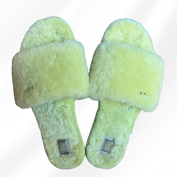 UGG Cozette Slipper Yellow Fuzzy Sheepskin Women Size 8 Slipper EUC - Picture 2 of 11